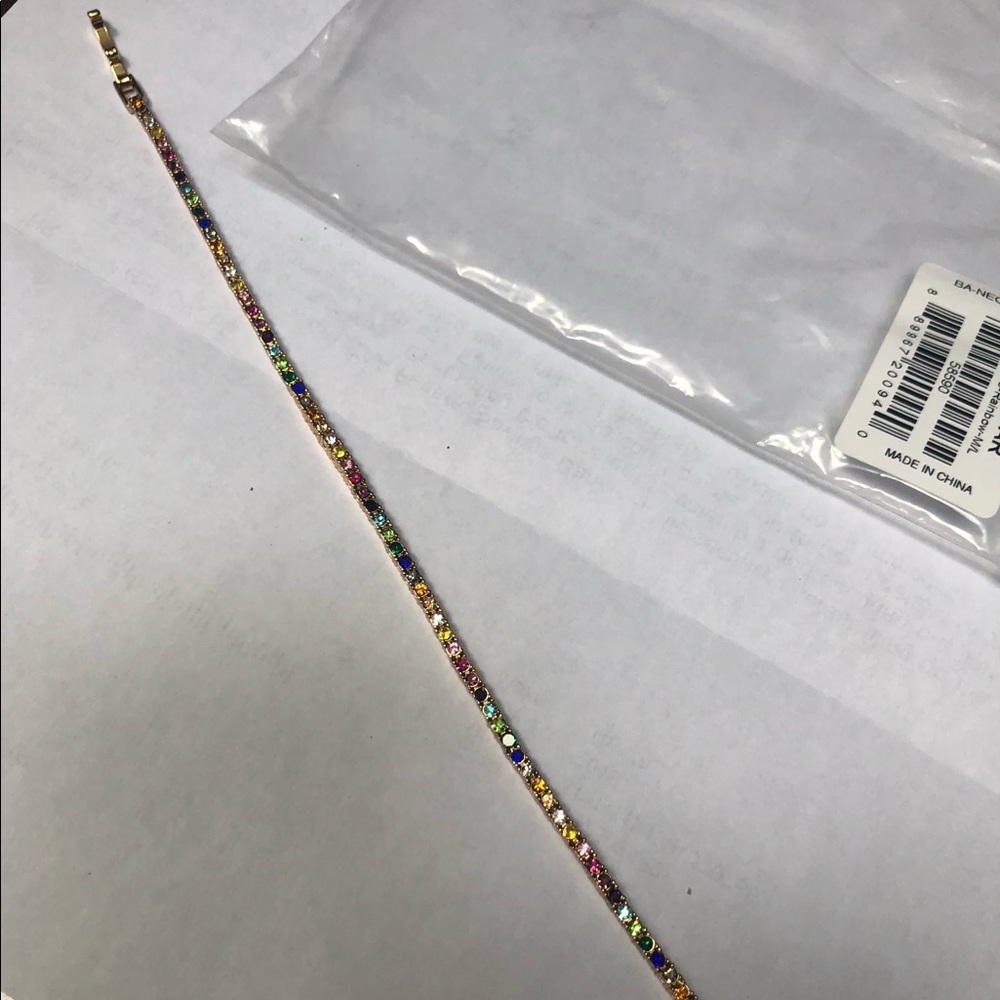 Baublebar Rainbow Tennis Bracelet 7” New